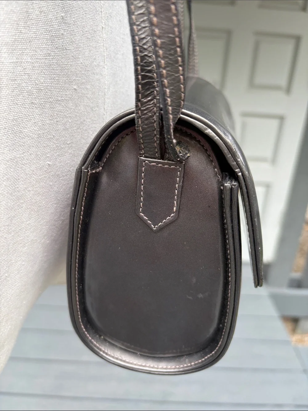 Ferragamo Vintage Metallic Silver Leather Crossbody Bag